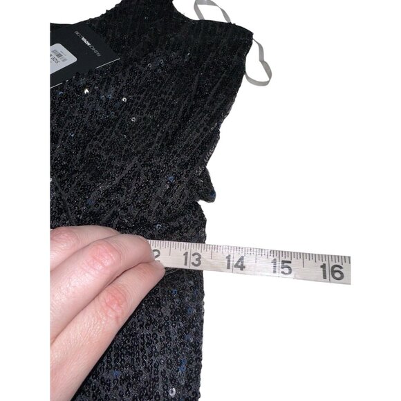 NWT Fashion Nova Can’t Hide The Shine Sequin Jumpsuit Black Women’s M Party - Picture 9 of 10